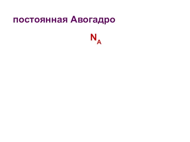 постоянная Авогадро NA