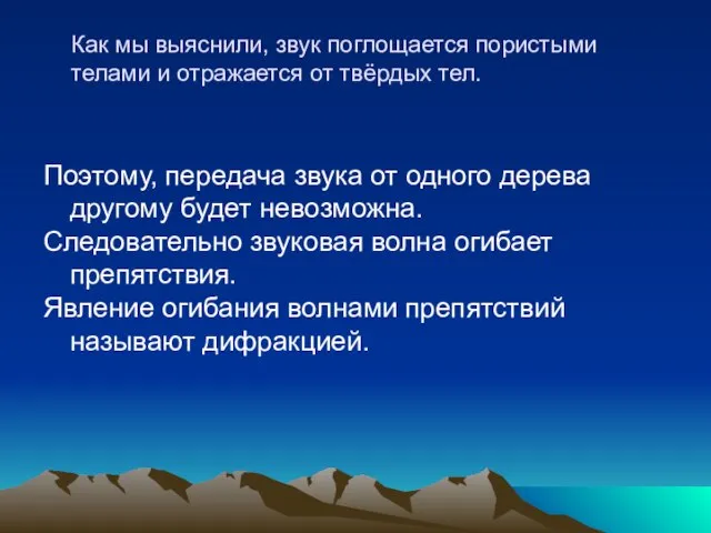 Как мы выяснили, звук поглощается пористыми телами и отражается от твёрдых тел.