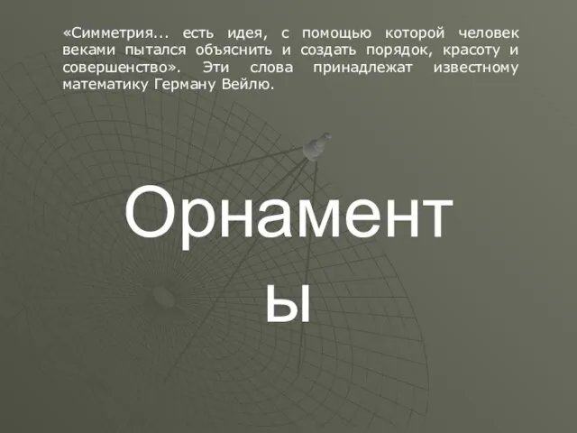 «Симметрия... есть идея, с помощью которой человек веками пытался объяснить и создать