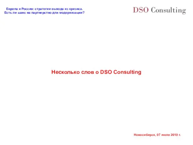 Несколько слов о DSO Consulting