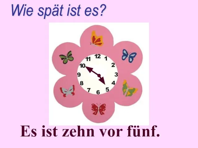 Es ist zehn vor fünf. Wie spät ist es?