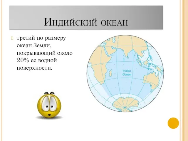 Индийский океан третий по размеру океан Земли, покрывающий около 20% ее водной поверхности.