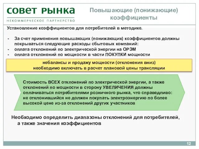 Повышающие (понижающие) коэффициенты Установление коэффициентов для потребителей в методике. За счет применения