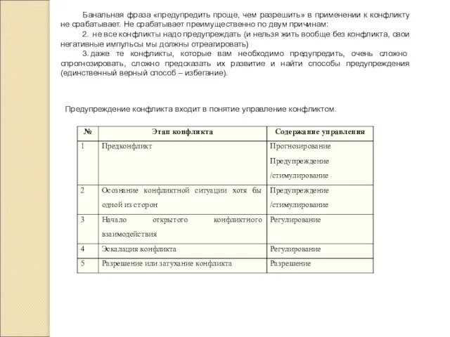 Банальная фраза «предупредить проще, чем разрешить» в применении к конфликту не срабатывает.