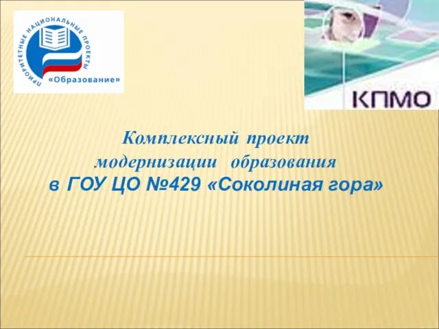 Комплексный проект модернизации образования в ГОУ ЦО №429 «Соколиная гора»