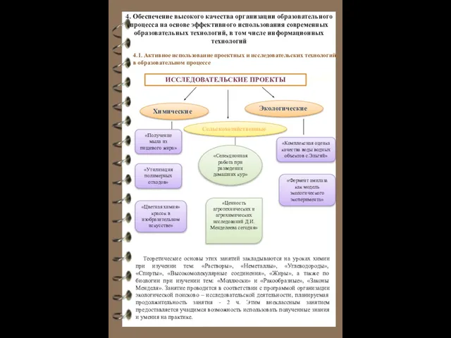 4. Обеспечение высокого качества организации образовательного процесса на основе эффективного использования современных