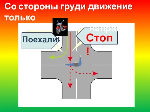 Стоп! Поехали! Со стороны груди движение только направо!