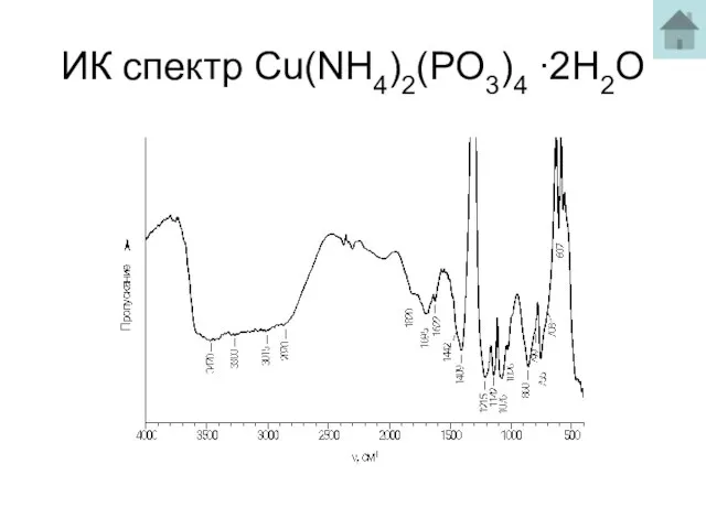 ИК спектр Cu(NH4)2(PO3)4 ∙2H2O