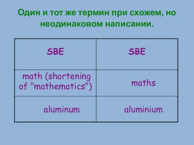 Один и тот же термин при схожем, но неодинаковом написании.