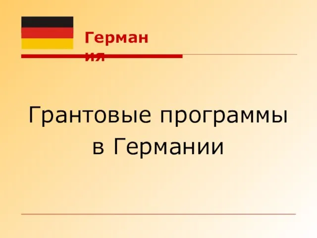 Грантовые программы в Германии Германия