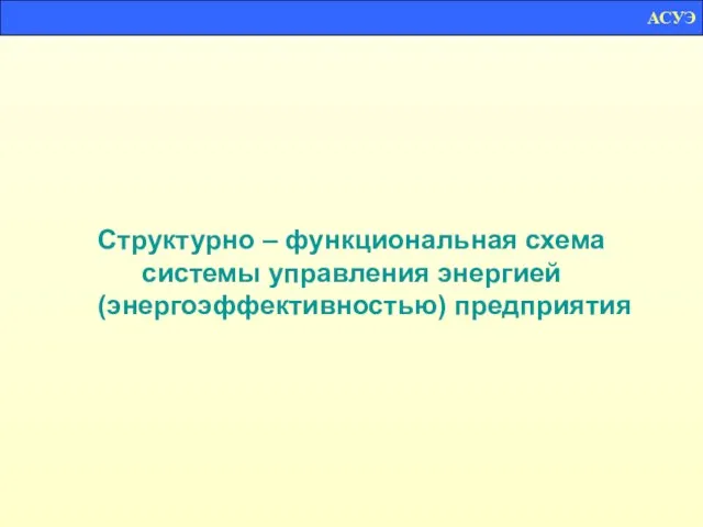 Структурно – функциональная схема системы управления энергией (энергоэффективностью) предприятия АСУЭ