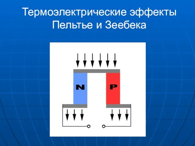 Термоэлектрические эффекты Пельтье и Зеебека