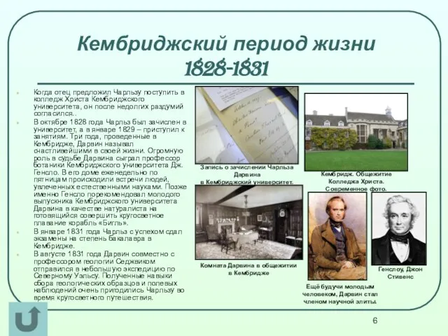 Кембриджский период жизни 1828-1831 Когда отец предложил Чарльзу поступить в колледж Христа