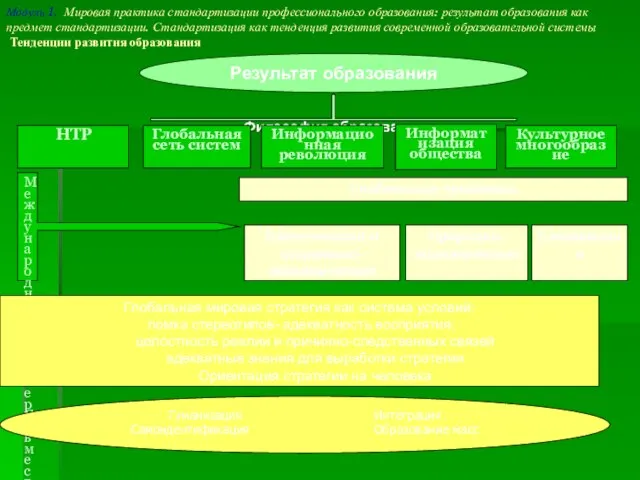 Модуль 1. Мировая практика стандартизации профессионального образования: результат образования как предмет стандартизации.