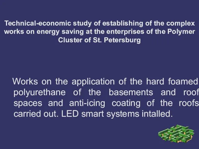 Technical-economic study of establishing of the complex works on energy saving at