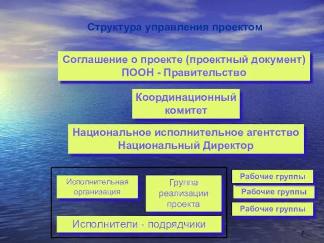 Соглашение о проекте (проектный документ) ПООН - Правительство Исполнительная организация Группа реализации