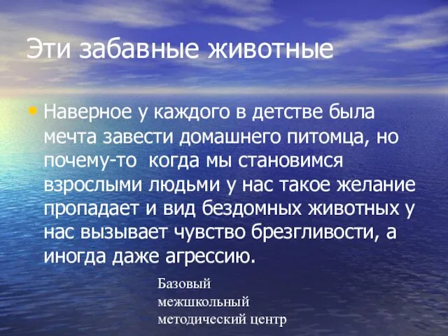 Базовый межшкольный методический центр Эти забавные животные Наверное у каждого в детстве