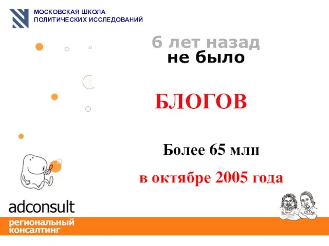 6 лет назад не было БЛОГОВ Более 65 млн в октябре 2005 года