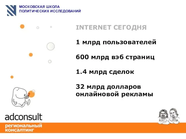 INTERNET СЕГОДНЯ 1 млрд пользователей 600 млрд вэб страниц 1.4 млрд сделок