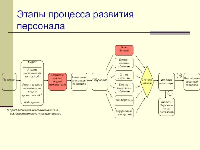 Этапы процесса развития персонала