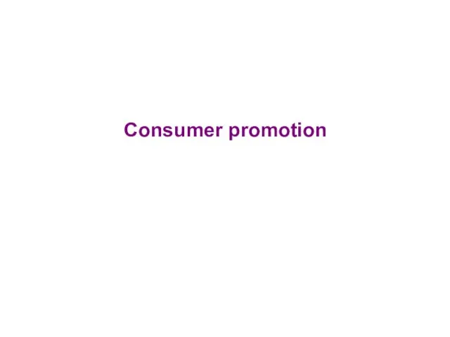 Consumer promotion