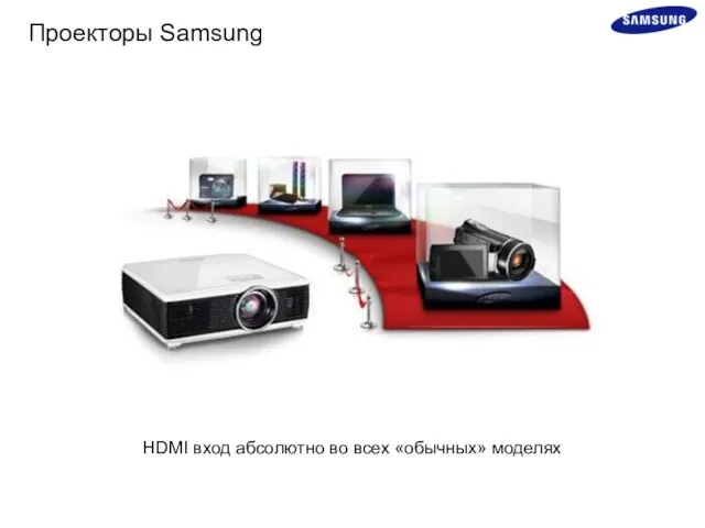 HDMI вход абсолютно во всех «обычных» моделях Проекторы Samsung