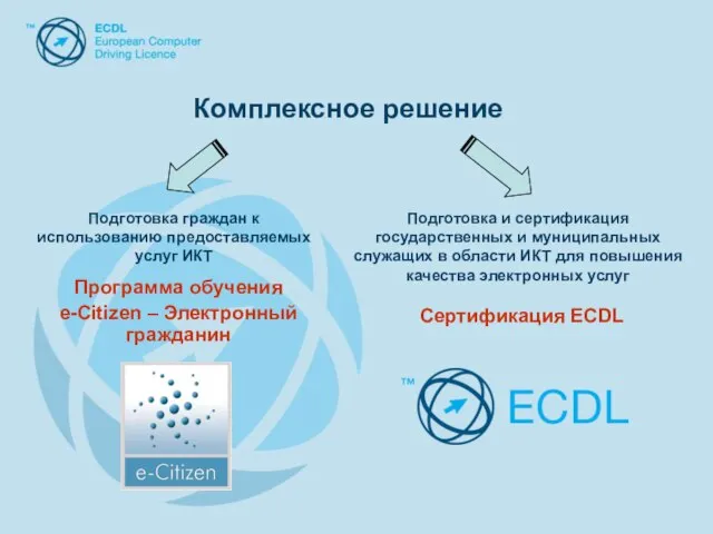 Комплексное решение Комплексное решение Подготовка и сертификация государственных и муниципальных служащих в