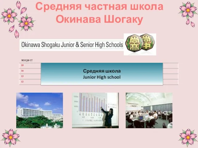 Средняя частная школа Окинава Шогаку Средняя школа Junior High school возраст