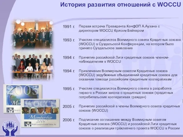 История развития отношений с WOCCU