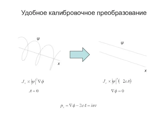 Удобное калибровочное преобразование ψ ψ x x