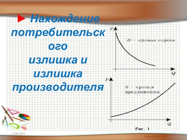 ► Нахождение потребительского излишка и излишка производителя 12.08.2012