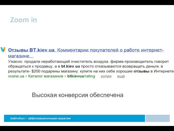 Zoom in Высокая конверсия обеспечена