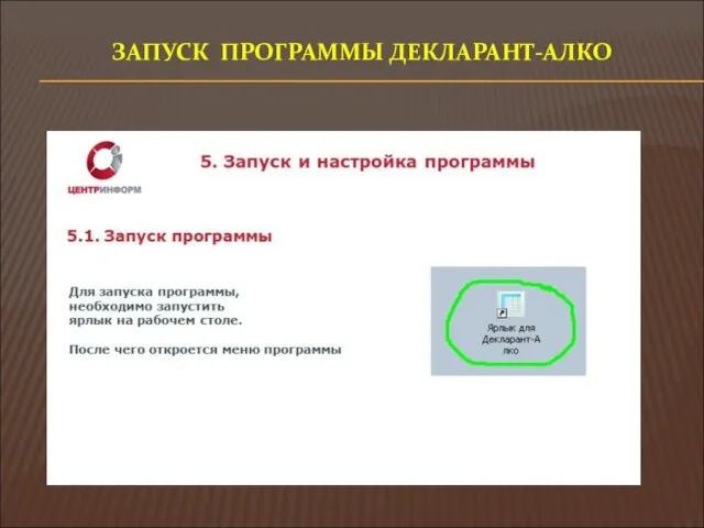 ЗАПУСК ПРОГРАММЫ ДЕКЛАРАНТ-АЛКО