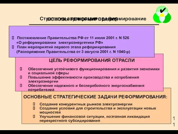 Стратегия корпорации - реформирование