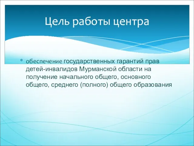 обеспечение государственных гарантий прав детей-инвалидов Мурманской области на получение начального общего, основного