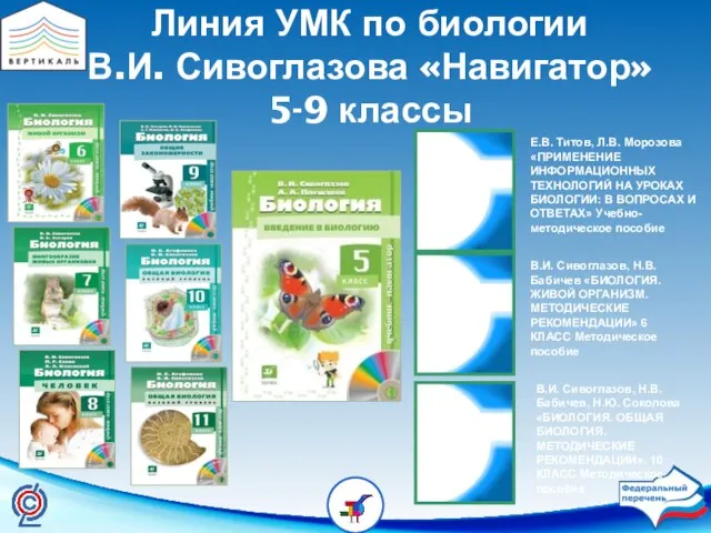 Линия УМК по биологии В.И. Сивоглазова «Навигатор» 5-9 классы В.И. Сивоглазов, Н.В.