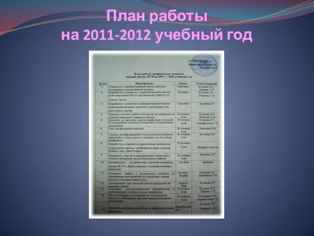 План работы на 2011-2012 учебный год