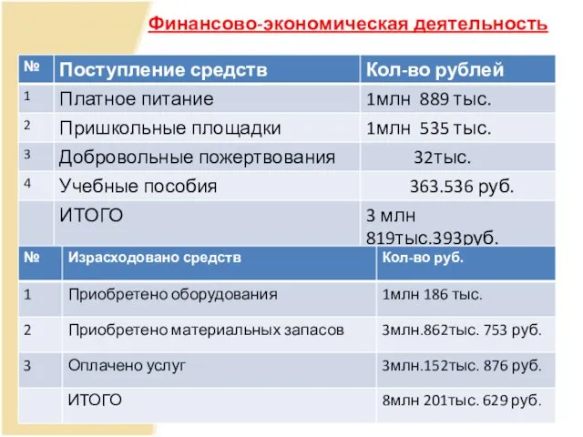 Финансово-экономическая деятельность