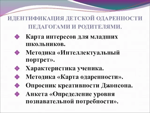 Карта интересов для младших школьников. Методика «Интеллектуальный портрет». Характеристика ученика. Методика «Карта