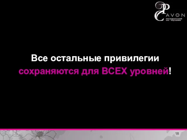 Все остальные привилегии сохраняются для ВСЕХ уровней!