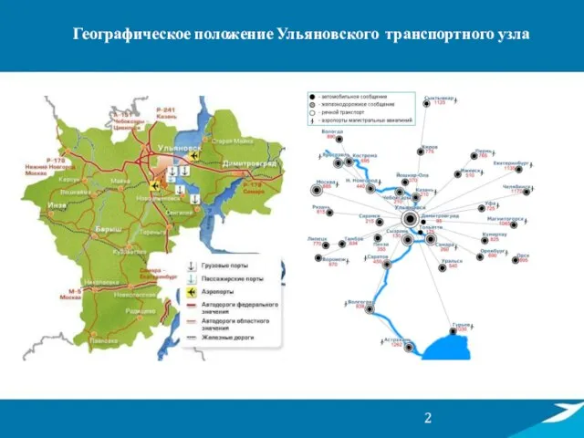Географическое положение Ульяновского транспортного узла