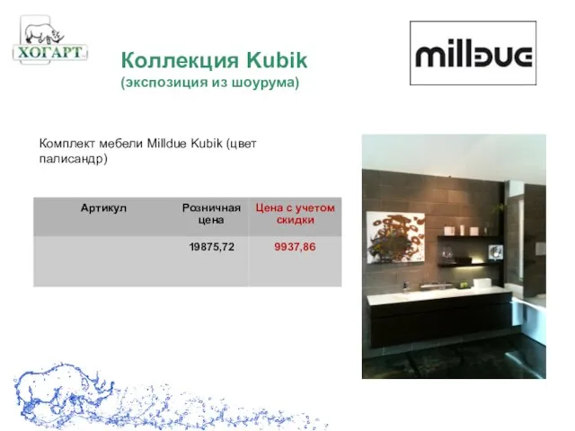 Коллекция Kubik (экспозиция из шоурума) Комплект мебели Milldue Kubik (цвет палисандр)