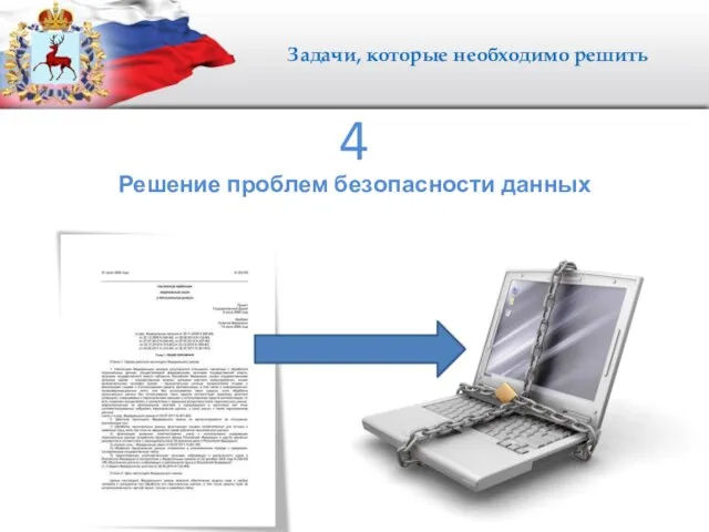 Задачи, которые необходимо решить Решение проблем безопасности данных 4