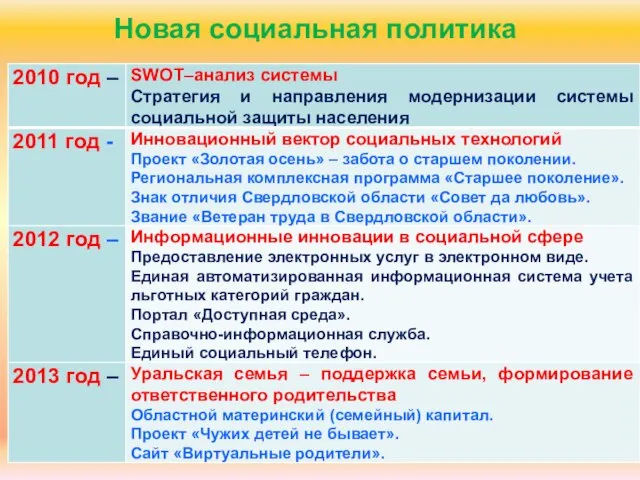 Новая социальная политика