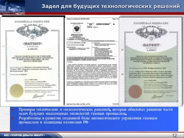 Задел для будущих технологических решений Примеры технических и технологических решений, которые обеспечат