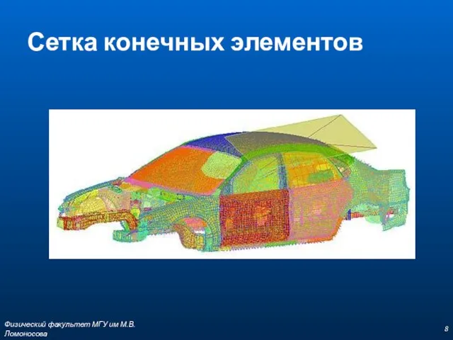 Сетка конечных элементов Физический факультет МГУ им М.В.Ломоносова