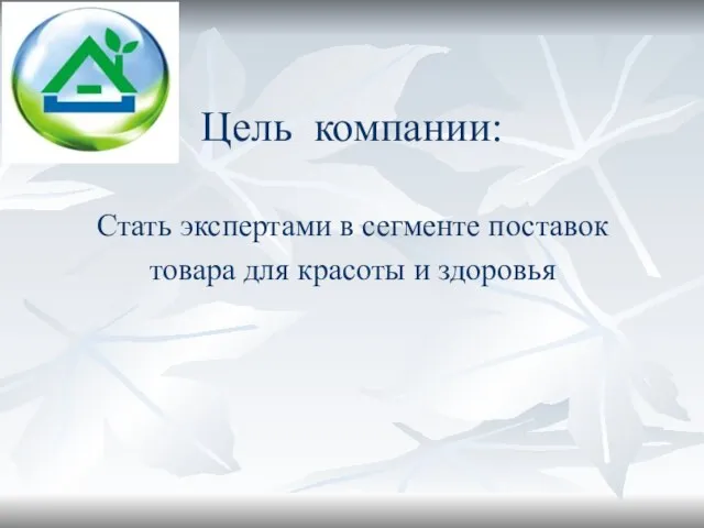 Цель компании: Стать экспертами в сегменте поставок товара для красоты и здоровья