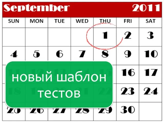 новый шаблон тестов