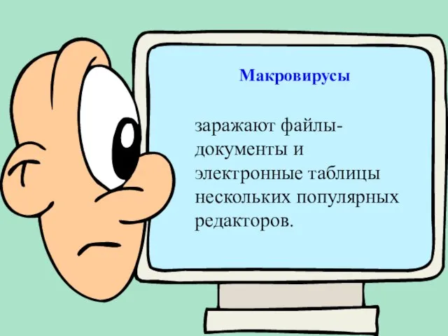 Макровирусы заражают файлы-документы и электронные таблицы нескольких популярных редакторов.