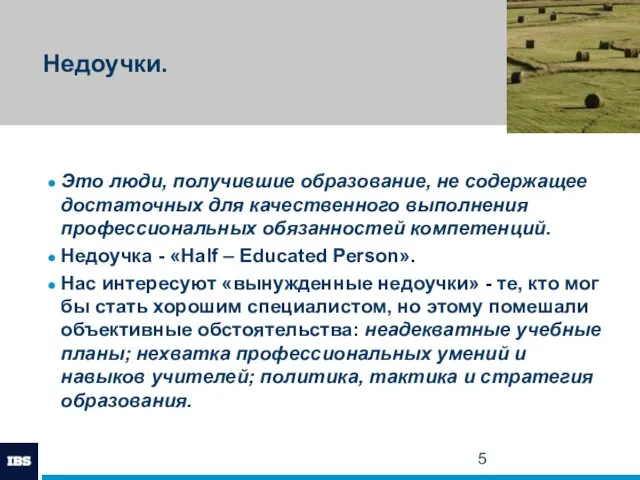 Недоучки. Это люди, получившие образование, не содержащее достаточных для качественного выполнения профессиональных